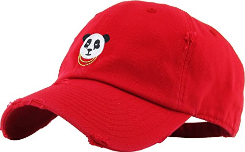 Image of KBETHOS Hiphop Panda Bear Embroidery Dad Hat Baseball Cap Unconstructed Polo Style Adjustable Unisex