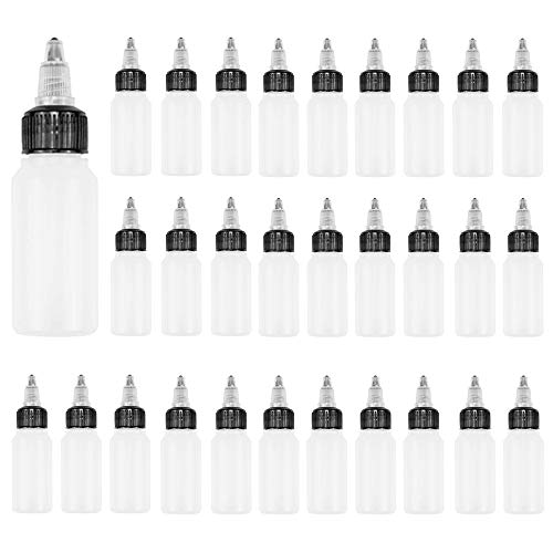 30 Pack Dispensing Bottles with Twist Top Cap,Boston Round LDPE Plastic Squeeze Bottle,Empty Tattoo Ink Bottles (1oz/30ml) 30 Pack Dispensing Bottles with Twist Top Cap,Boston Round LDPE Plastic Squeeze Bottle,Empty Tattoo Ink Bottles (1oz/30ml)