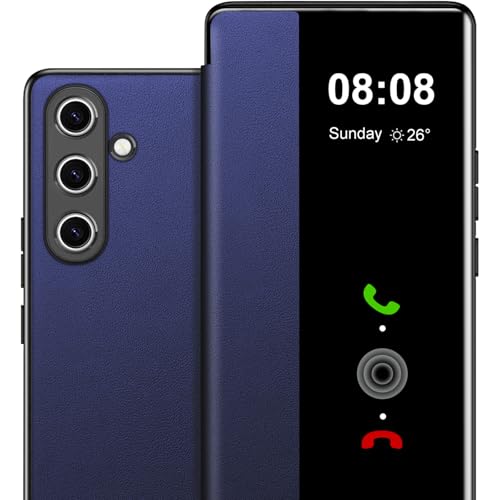 Étui à rabat pour Samsung S24 FE antichoc rigide transparent simili-cuir