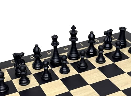 Image of PALM ROYAL HANDICRAFTS 11.5 x 11.5 Inches Handmade Drawer Wooden Chess Board Set Made with Engineered Wood | Inbuilt Storage Compatment for Chessmen - (11.5 X 11.5 Inches) Black.