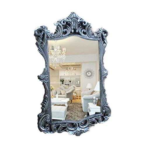 Miroir mural en bois vintage orné grand format pour coiffeuse