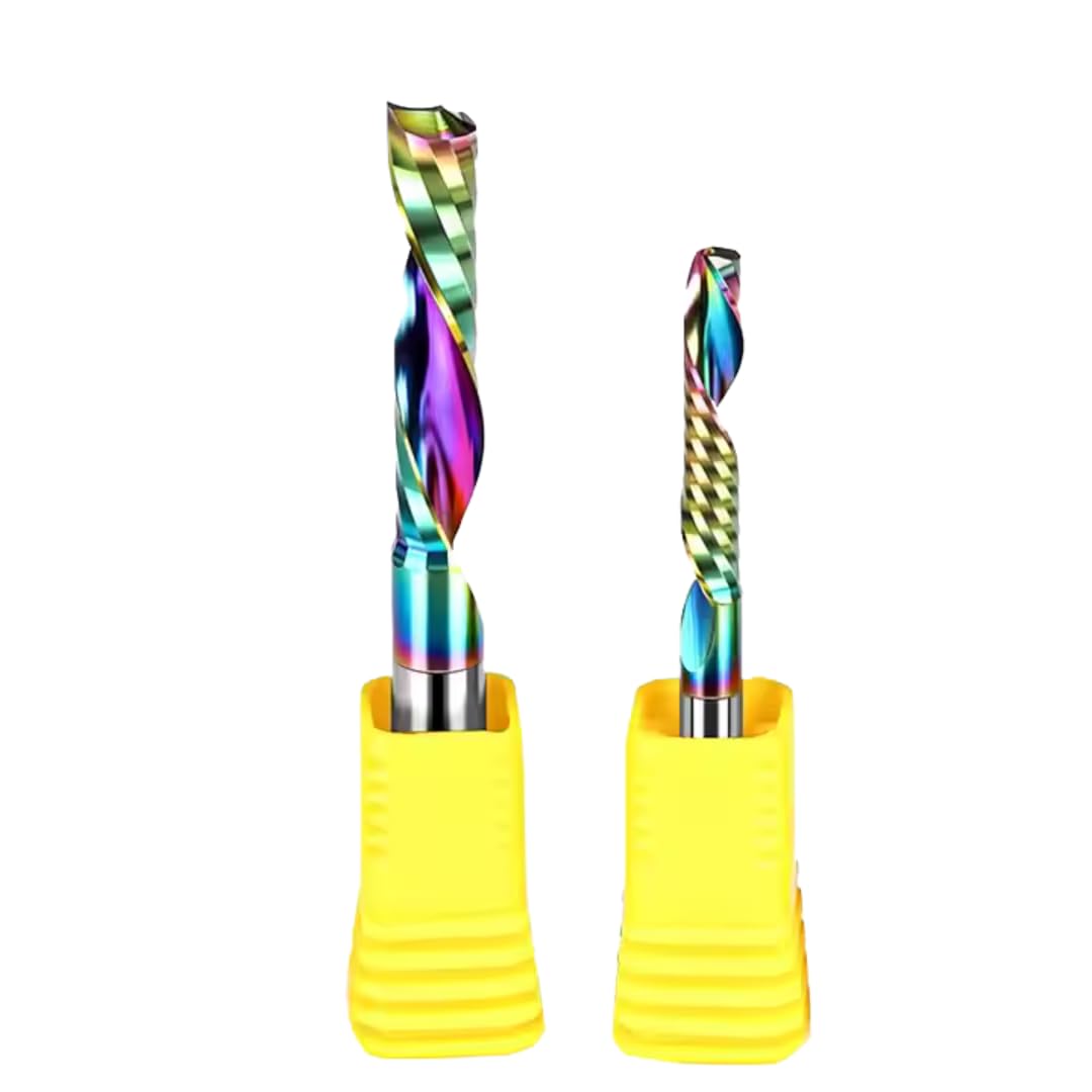 RACEL VHM frez jednozębowy Ø 3–12 mm – CNC do aluminium, tworzywa sztucznego, drewna i płyty MDF – powlekany lub polerowany, 55 HRC, kąt cięcia 30° (powlekany DLC, Ø 10 x 32 x 70 mm – trzpień = 10 mm)