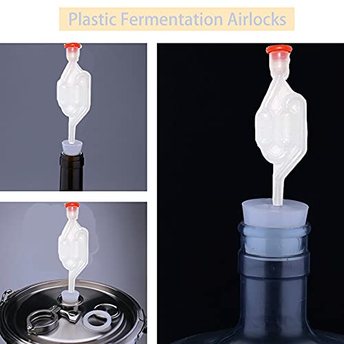 Miniatura 5 de Bloqueo De Aire De Fermentación, 3pcs Válvula De Escape De Fermentación, Airlock Fermentacion Con 3pcs De Tapón, Tubo De Fermentación Para Alcohol Para La Fermentación Del Vino A La Casa