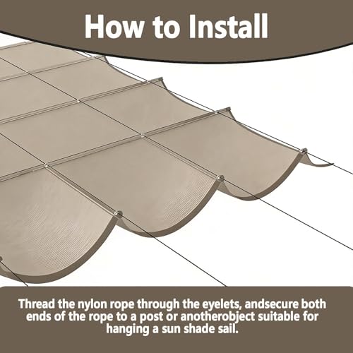Voile d'ombrage ondulée rétractable kaki 60x400 imperméable pour pergola extérieure