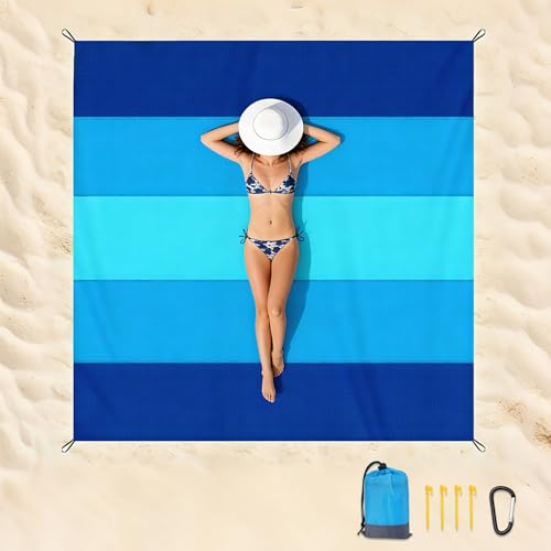 PLACHIDAY Beach Blanket - Extra Large Beach Mat Sandproof & Waterproof Sand Free Mat Lightweight Durable Camping Blanket for Outdoor Picnic Travel Camping Hiking