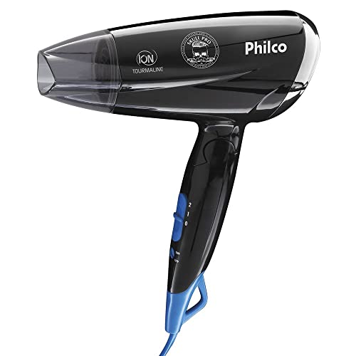 Secador de cabelo, Skull pro travel Psc07p, 1200w, Preto, Bivolt, Philco