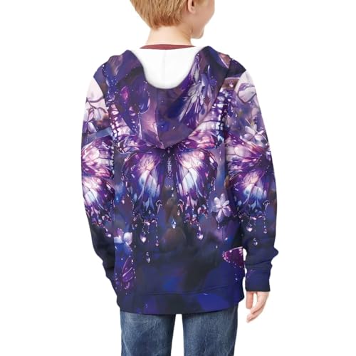 Hooded Sweatshirts for Girls Boys Full Zipper Hoodies with Pockets4