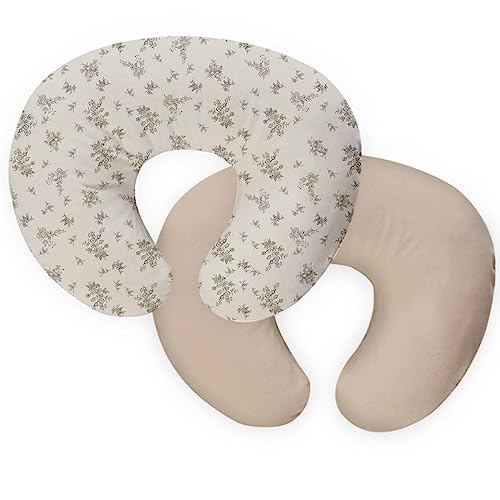 Image of lethooly Nursing Pillow Cover,2-Pack Removable Cover for Breastfeeding Pillows,Ultra-Soft Baby Nursing Pillow, Fits Newborn Feeding Pillow 22.5in*18in Polyester（Rosebuds and Vines）…