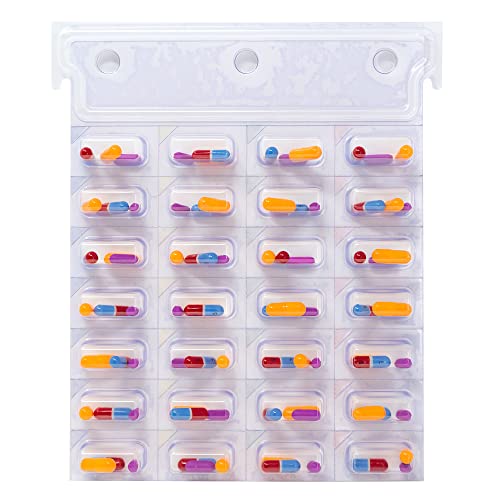 Cold Seal Medication Blister Cards, XL Controlled & Unit Dose Pill Packaging System 4 Pack, Color Coded, Easy Perforated Separation, No Sealing Equipment Needed