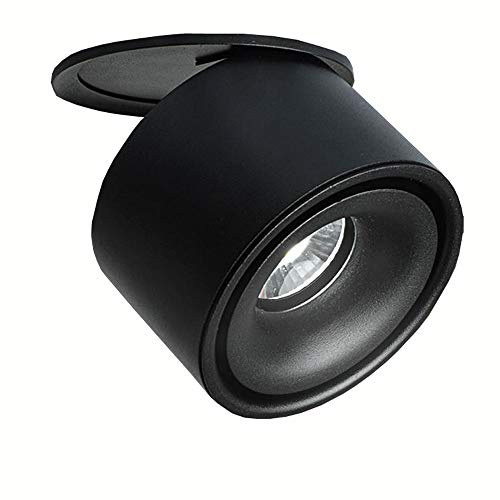 Projecteur LED COB noir pour salon salle de séjour et couloir plafonnier 360°