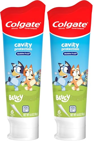 Image of Colgate Kids Toothpaste with Fluoride, Mild Fruit Flavor | Fights Cavities | Sugar Free | 4.6 Oz Tube | Pack of 2