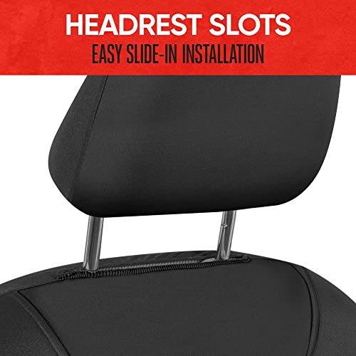 Motor Trend Aquashield Car Seat Covers For Front Seats, Black – Two-Tone Waterproof Seat Covers For Cars, Neoprene Front Seat Cover Set, Interior Covers For Auto Truck Van Suv #TOP3