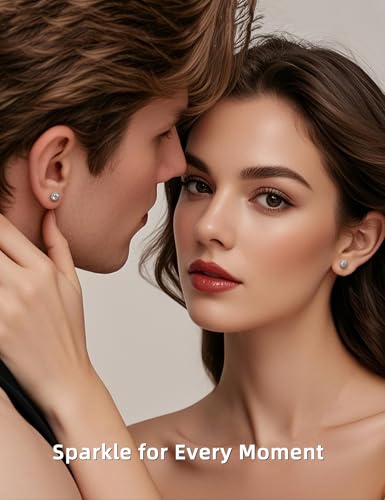 SAYATA Moissanite Halo Stud Earrings for Women & Men, Hypoallergenic 925 Sterling Silver Stud Earrings, 1.0-2.0ct4