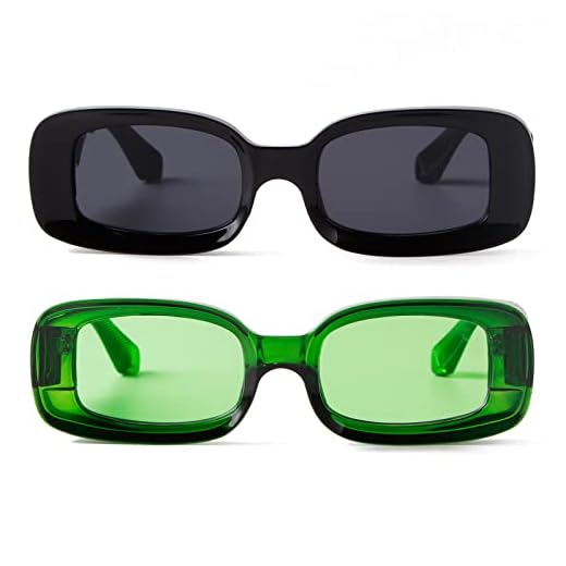 DQbhzh Óculos de sol feminino masculino e feminino polarizado, vintage, retrô, quadrado, moderno, retangular, Y2K, proteção UV, Preto, verde, One Size