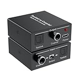 Optical-to-Coaxial or Coax-to-Optical Digital Audio Converter Adapter, LUKFOCAB Digital Coaxial to Optical Converter, Bi-Directional Coax Digital to/from Optical Toslink SPDIF Audio Converter/Repeater
