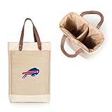 PICNIC TIME NFL Buffalo Bills Pinot - Juta 2 butelki izolowana torba na wino - torba na wino - torba na prezent na wino (beżowa)