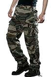 DUNKINBO Mens Casual Outdoor Army Camo Cargo Pants Hunting BDU Combat Work Pants camo Green 36 ¡­