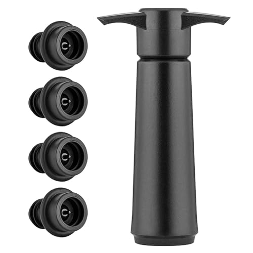 Bomba De Vacío Para Botella De Vino De 1 Pieza Y Tapas Para Botellas De Vino De 4 Piezas, Tapas De Botellas De Silicona, Herramientas Para Abrir Botellas De Vino