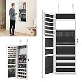 Beaucoup d'espace de rangement pour tous les types de bijoux : cette armoire à bijoux offre un espace de rangement bien pensé pour les colliers, les boucles d'oreilles, les bracelets et les bagues. Avec plusieurs compartiments, crochets et barres, vous gardez toujours une vue d'ensemble - Rangement mural idéal pour toute collection de bijoux.