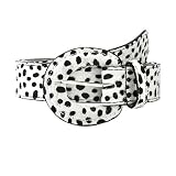 LABANCA Women Cow Print PU Leather Belt Vintage Zebra Snake Print Decorative Waistband for Jeans Pan