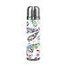 DEZIRO Bouteille thermos isotherme en acier inoxydable à double paroi Motif floral et libellule 33 cl