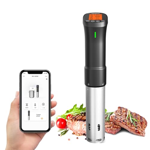 Inkbird Sous Vide Stick 1000 Watt,ISV-200W Sous Vide Garer App-Steuerung,360° Zirkulation,0℃-90℃ Temperatur