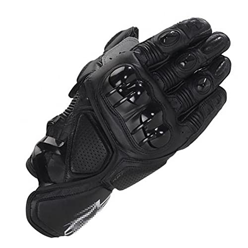 Hb1 Leather Motorcycle Gloves Men Racing Motocross Riding Gloves Durable, Soft And Flexible, Comfortable And Breathable Touch Screen Finger Design,Blue,Xl(Palm10Cm) #TOP3