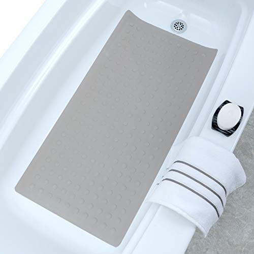 SlipX Solutions Tan Extra Long Rubber Safety Bath Mat