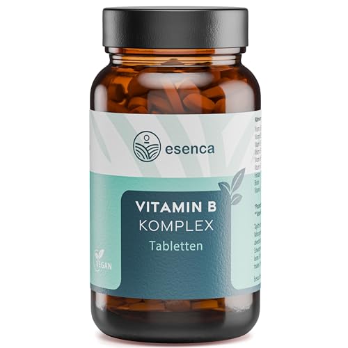 Vitamin B Komplex hochdosiert - 365 Tabletten - alle 8 B-Vitamine (B1, B2, B3, B5, B6, B7, B9, B12) + Vitamin C - Vegan - aus Deutschland