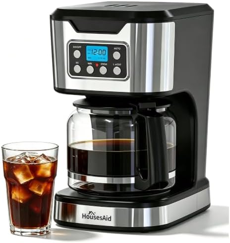 24H Programmable Drip Coffee Maker, 12 Cup, Black Stainless Steel...