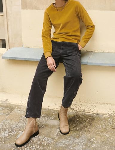 Hooever Women's Corduroy Carrot Harem Pants Fall Winter Buttoned High Wiats Barrel Palazzo Trouser2