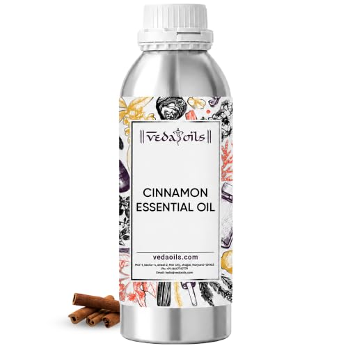 Image of VedaOils 100% Pure Cinnamon Bark Essential Oil | Natural & Undiluted Therapeutic Grade Oil for Aromatherapy, Diffuser, Massage, Skin & Hair Care | 100 ml