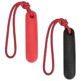 PUPTECK Interactive Dog Pool Toys Water Floating Toys Fetch Training Bumpers 2 Pack, Red & Black