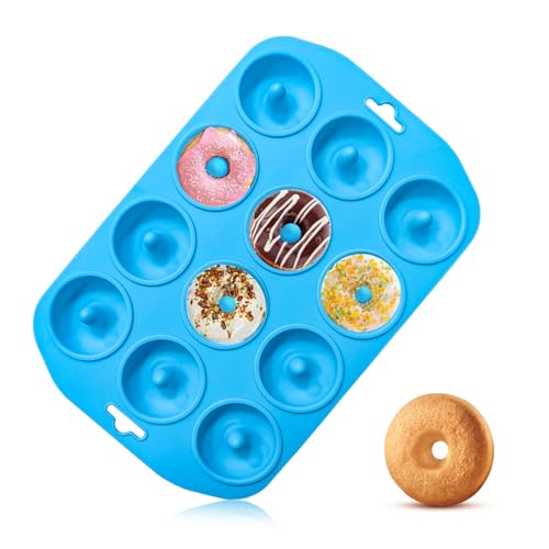 Silicone Donut Pan, Silicone Donut Molds for baking, Mini Donut Silicone Mold Heat Resistant, Mini Silicone Baking Mold for baking delicious donuts, Non-stick Bottom, Easy to Clean