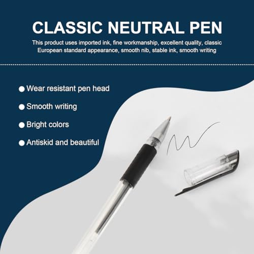 EXCEART 12 bolígrafos gel punta fina 0.5 mm tinta negra miniatura 7