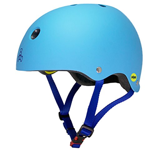 Triple Eight Dual Certified MIPS Bike and Skateboard Helmet, Blue Matte, Large/X-Large
