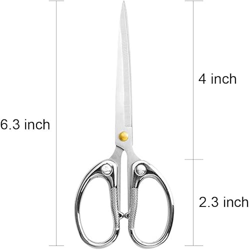 Miniatura 2 de Tijeras de oficina de acero inoxidable de 6.3 pulgadas, tijeras de hoja ultra afiladas, tijeras afiladas resistentes para oficina, hogar, escuela,