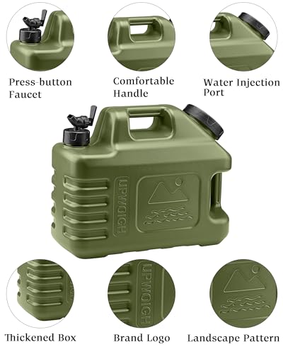 UPWOIGH Cantimplora de Camping 3.5 Galones con Grifo, Verde Militar, 1 Unidad miniatura 6