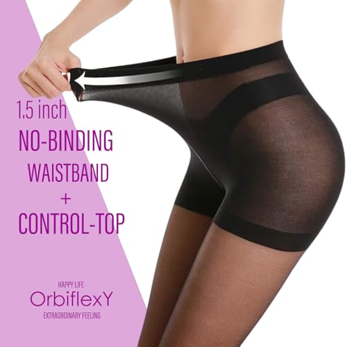 Women's Backseam 15D Sheer Tights, Control Top Pantyhose Seamless Silky Tights for Nightclub Date Night4