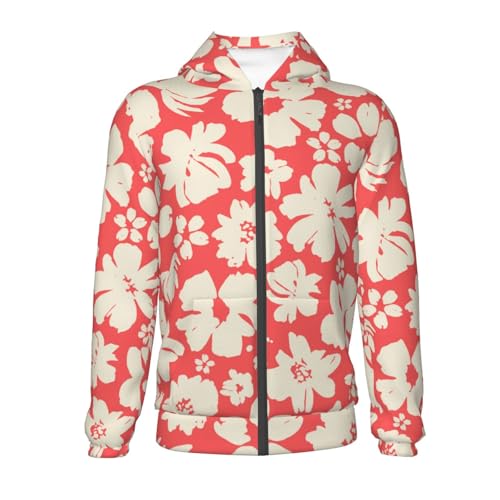 Beige Flowers Kid Hoodies Boys Zip Up Sweatshirts Girls Pullover with Pocket2