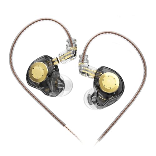 KZ EDX PRO�C���[���j�^�[�w�b�h�z�� IEM �C���z�� 1DD ���ځA�Q�[���p HiFi �f�B�[�v�x�[�X IEM�A�r�f�I���y����p 10mm �_�C�i�~�b�N�h���C�o�[���O���\�P�[�u�����ڗL���Q�[�~���O�C���z��(Black No Mic)
