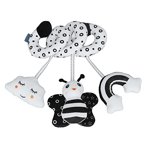 動物 スパイラル ぬいぐるみ ぶら下げスパイラル おもちゃ ブラック ホワイト かわいい 赤ちゃん用 (350ml)