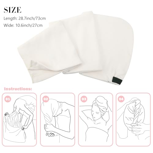 UTJZIB Ultra-Absorbent Microfiber Hair Towels-2Pack Hair Towel Wrap for Women,Hair Wraps, and Versatile Microfiber Towels for Effortless Drying — view 2