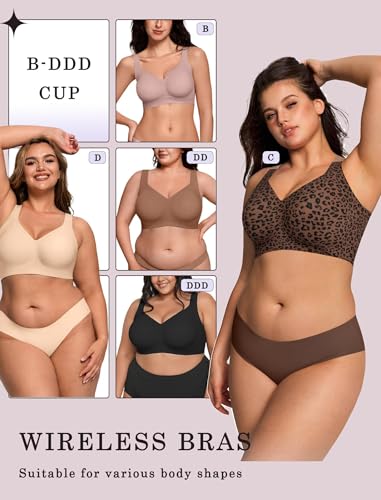 Image of OEAK Womens Wireless Jelly Bras Plus Size Support Push Up Comfortable Bra