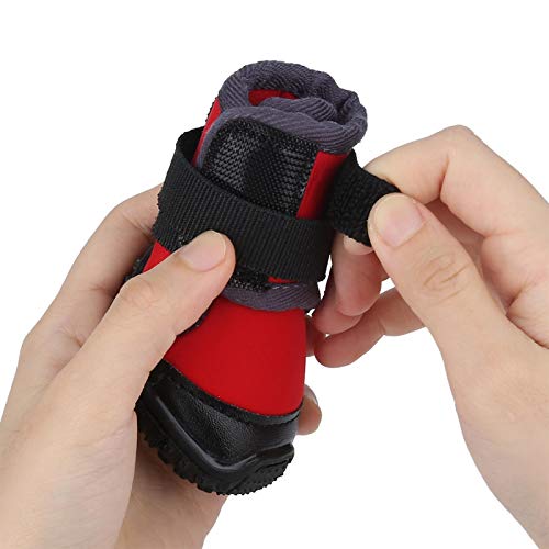 Chiens Bottes Nonslip Imperméable Sports de Plein Air Chaussures Chien À La Mode Pet Chiot Escalade Running Hunt Walk Bottes d'escalade pour （45Rouge）