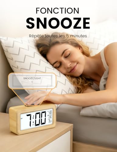 aboveClock Réveil Numérique, Réveil Matin LCD Horloge Digitale – vue 5