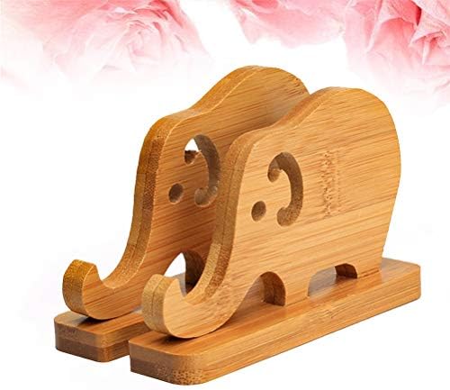 PartyKindom Cute Elephant Phyllostachys Pubescens Phone Holder Support Portable Desktop Phone Bamboo Stand Dock for Home Decoration Cell Phone Stand for Desk Car