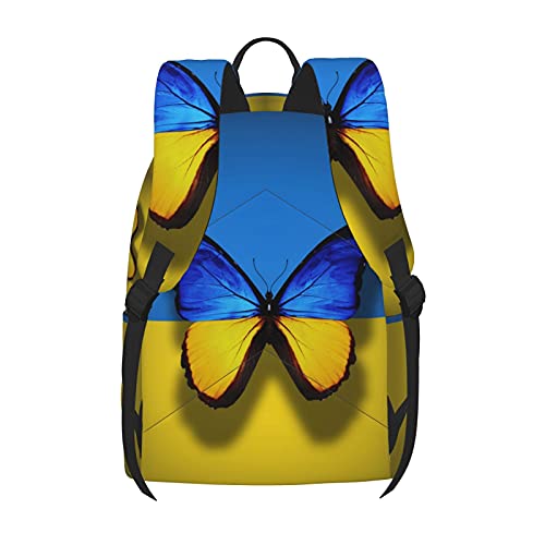 16 inch backpack Ukrainian Flag Butterfly Laptop Backpack Full Print School Bookbag Shoulder Bag for Travel Daypack4