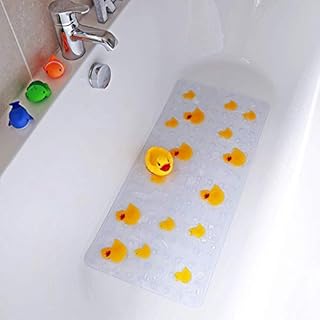 Kids Bath Mat Non Slip Anti Mould Childs Baby Safety Strong Suction Anti Slip Shower Mats (Yellow Ducks Bath Mat 78 x 36cm)