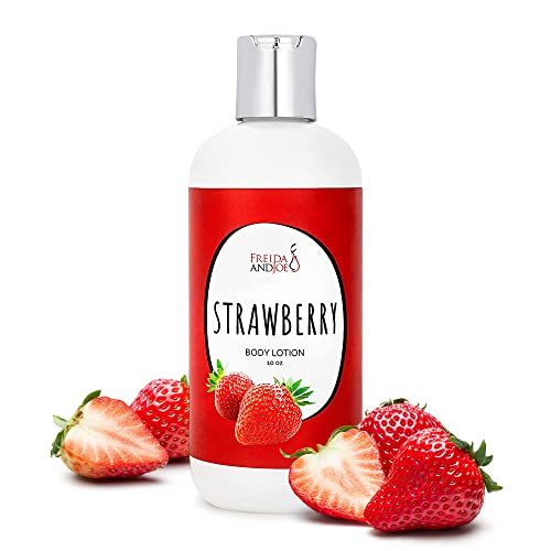 Scented Body Lotion For Women, Deep Moisturizing Hand Cream, Firming Body Butter For Dry Skin, Womens Luxury Stocking Stuffers And Fragrance Gifts That Smell Good, 10Oz (Strawberry) #TOP15
